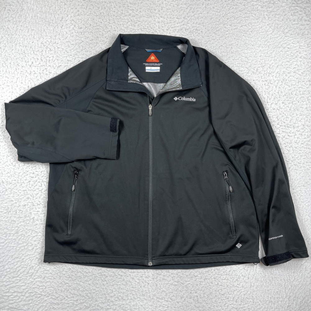 Columbia Softshell Jacket Mens XXL Black Omni Heat Windproof Gorpcore Hiking